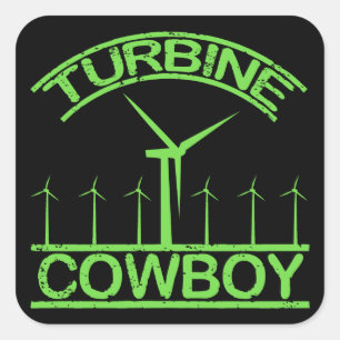 Turbine Cowboy Quadratischer Aufkleber