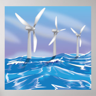 Turbinen für den Power von Sea Wind Poster