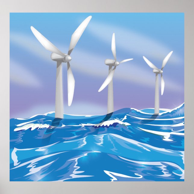 Turbinen für den Power von Sea Wind Poster (Vorne)
