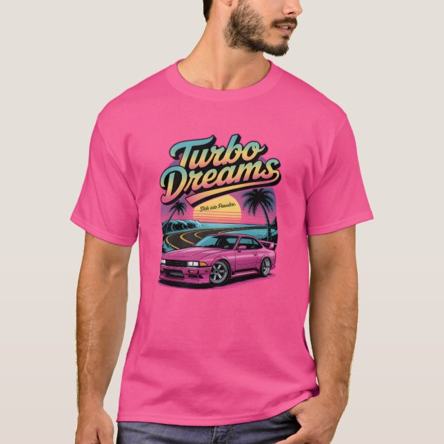 Turbo Dreams Vaporwave JDM Drift Caree Geschenk Fa T-Shirt (Vorderseite)
