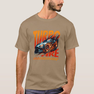 Turbo-Feuer lodernde Autos Design Freund Junge Mäd T-Shirt