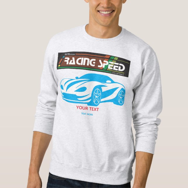 Turbo-Rennsport-Geschwindigkeitsauto – Performance Sweatshirt (Vorderseite)