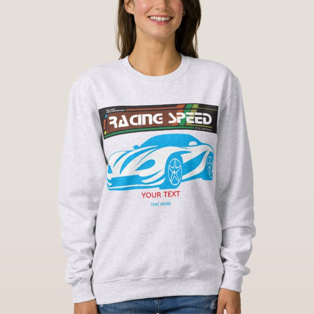 Turbo-Rennsport-Geschwindigkeitsauto – Performance Sweatshirt (Vorderseite)