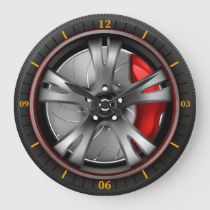 Turbo Spin - Racing Wheel Wall Art Große Wanduhr