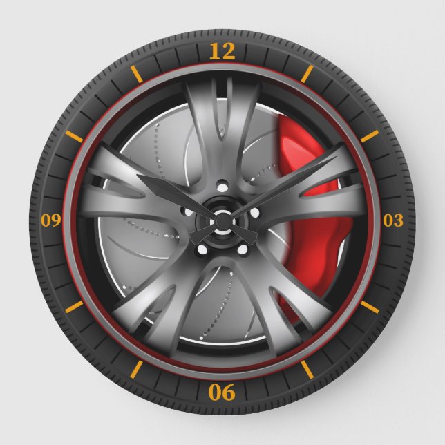 Turbo Spin - Racing Wheel Wall Art Große Wanduhr (Vorderseite)