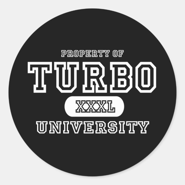 Turbo University Dark Runder Aufkleber (Vorderseite)