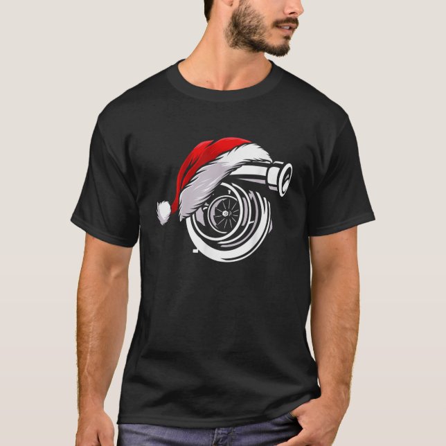 Turbo-Weihnachtsmannmütze-Rennfahrer T-Shirt (Vorderseite)