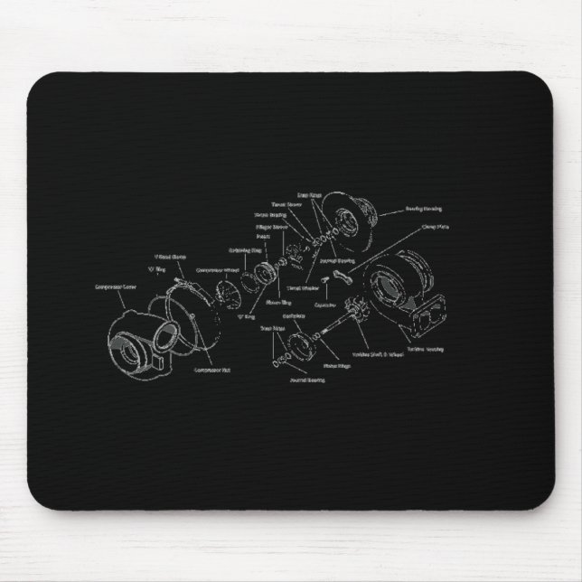 Turbolader-Zwangsinduktions-Mausunterlage Mousepad (Vorne)