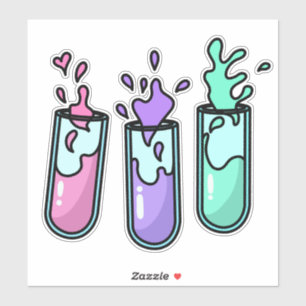 Turbulente Reagenzgläser Aufkleber