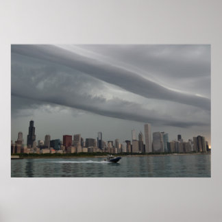 Turbulenter Himmel über Chicago Poster