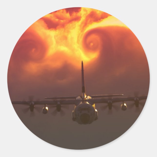 Turbulenz C-130 Runder Aufkleber (Vorderseite)