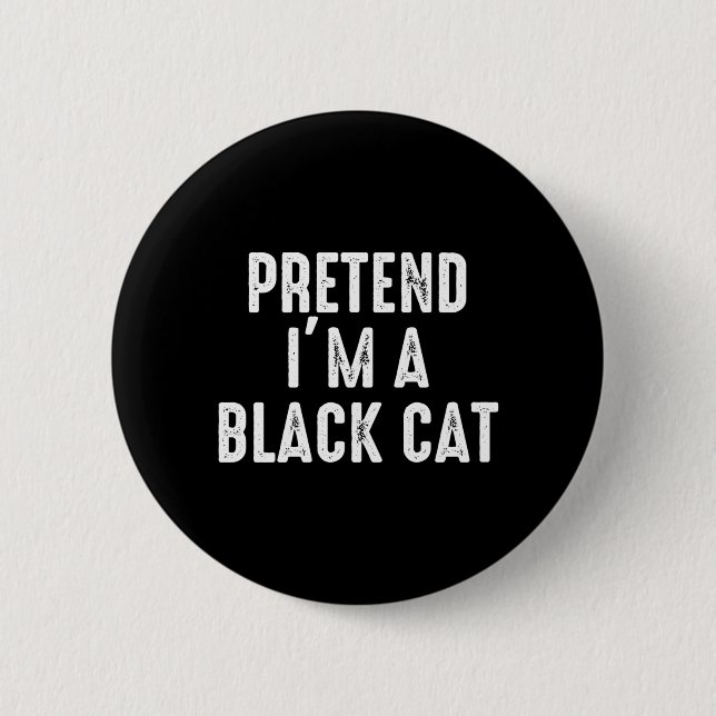 Türcostüm schwarze Katze Halloween Easy Lazy Button (Vorderseite)