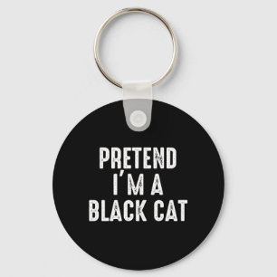 Türcostüm schwarze Katze Halloween einfach faul Schlüsselanhänger
