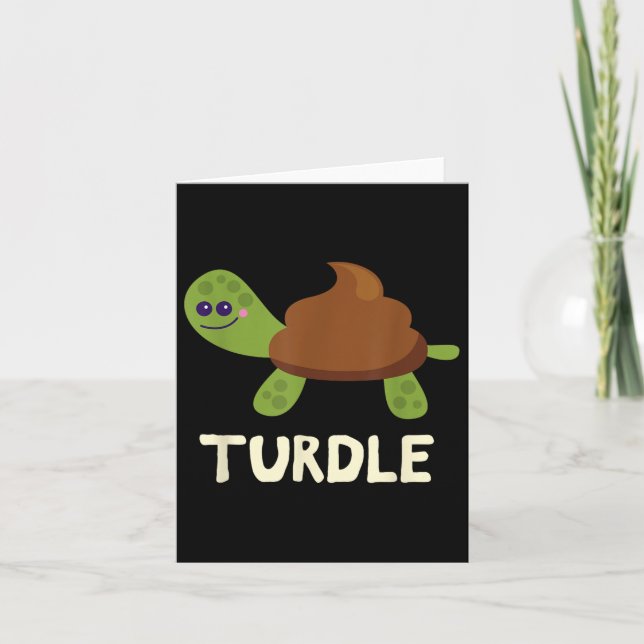 Turdle Funny Turtle Kack Emoticon Karte (Vorderseite)