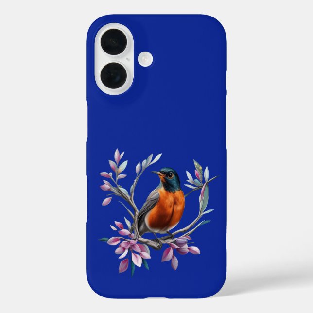Turdus migratorius umgeben von Berglorbeer Case-Mate iPhone Hülle (Rückseite)