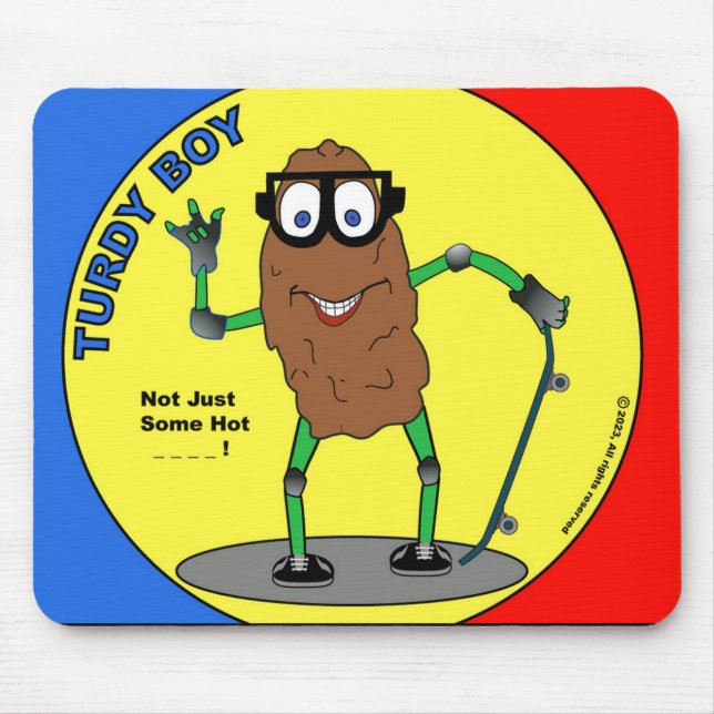 Turdy Boy Stand - Rot und Blau Mousepad - sauber (Vorne)