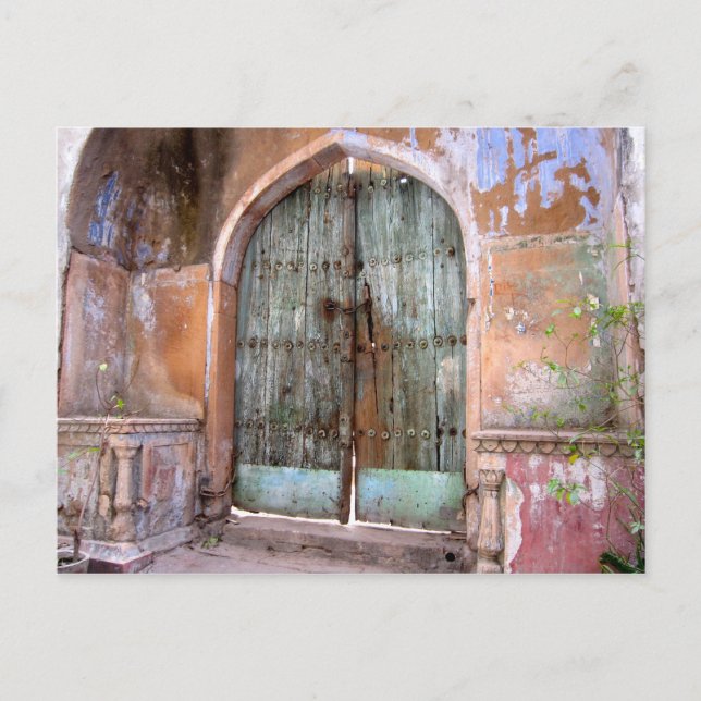 Türe in Delhi Altstadt - Indien Postkarte (Vorderseite)