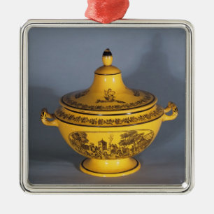Tureen mit schwarzem Druckentwurf, c.1820 Silbernes Ornament
