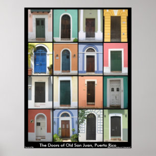 Türen des alten San Juan Poster