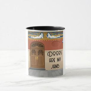 Türen sind mein Ding   Farbblock Art Nouveau Tasse