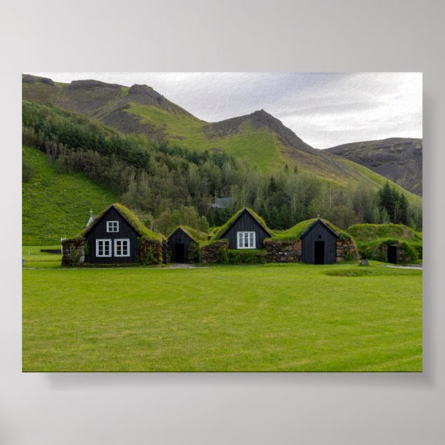 Turf houses in Iceland Poster (Vorne)