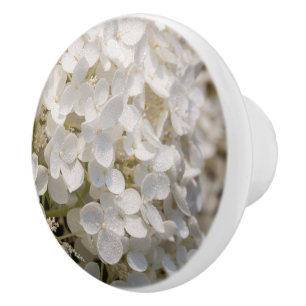 Türgriff, weiße Blumen Keramikknauf