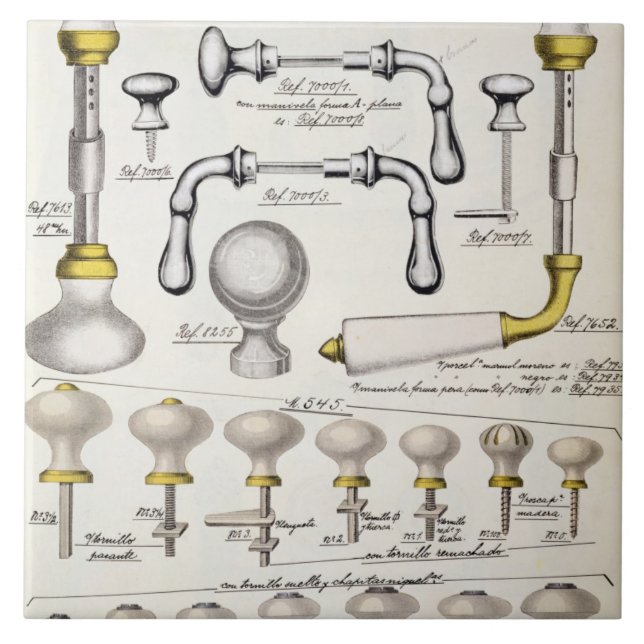 Türgriffe, von einem Geschäftskatalog inländischen Fliese (Vorderseite)