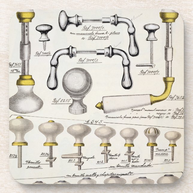 Türgriffe, von einem Geschäftskatalog inländischen Untersetzer (Vorderseite)