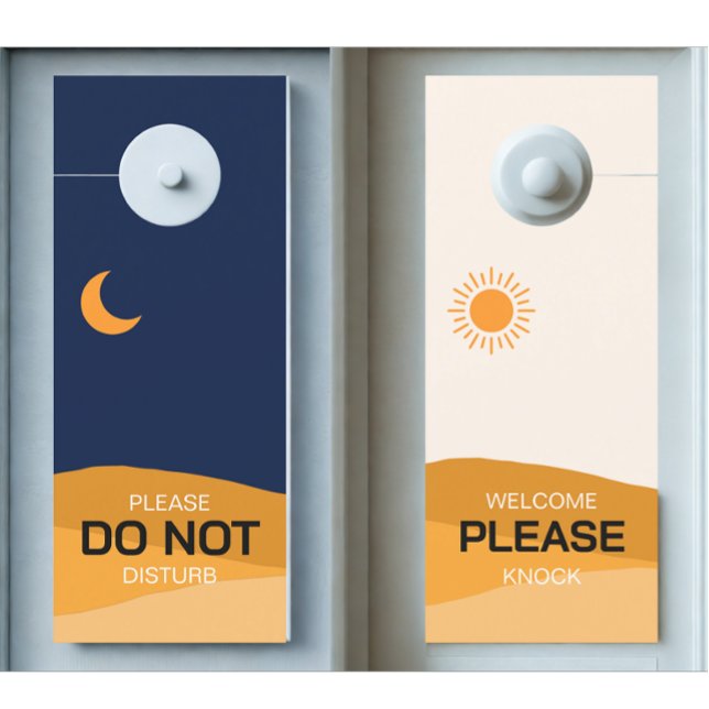 Türhammer Moderne Tagesnacht stört nicht Türanhänger (Modern custom day night sun moon door hanger)