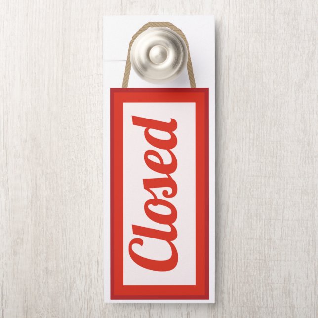 Türhanger: Offenes/geschlossenes Tag-Schild sprich Türanhänger (Auf Knauf)