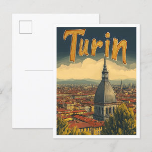 Turin Italien Art Vintage Reisevorführung Postkarte