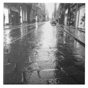 Turin Italien, Nasse Straße Abend Fliese