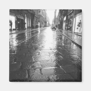 Turin Italien, Nasse Straße Abend Magnet