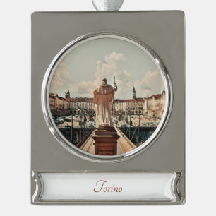 Turin, Italien Reisen Kunst Wasserfarbenen Ornamen Banner-Ornament Silber