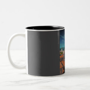 Turin Italien Vintage Minimal Retro Reiseposter Zweifarbige Tasse