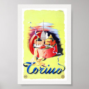 Turin Italien Vintage Poster Restauriert