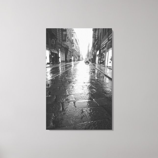 Turin Italien, Wet Street Abend Leinwanddruck (Vorderseite)