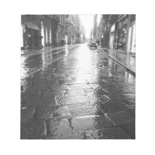 Turin Italien, Wet Street Abend Notizblock