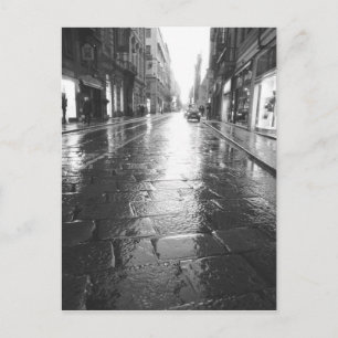 Turin Italien, Wet Street Abend Postkarte