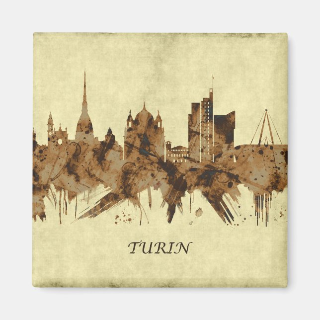 Turin Italy Cityscape Magnet (Vorne)