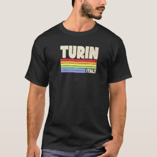 Turin Italy Rainbow Gay Pride Merch Retro 70er 80e T-Shirt