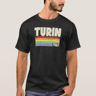 Turin Italy Rainbow Gay Pride Merch Retro 70er 80e T-Shirt
