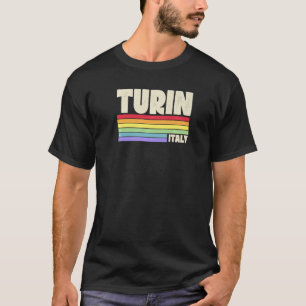 Turin Italy Rainbow Gay Pride Merch Retro 70er 80e T-Shirt