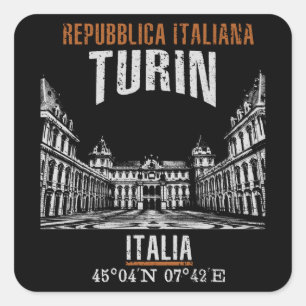Turin Quadratischer Aufkleber