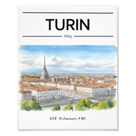 Turin watercolor poster