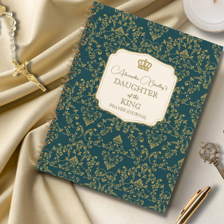 Türkblau Gold Damast Tochter des Königs Notizbuch