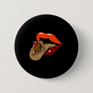 Türkei Ausstieg Erntedank Tag Sonnige Lippen Fall Button