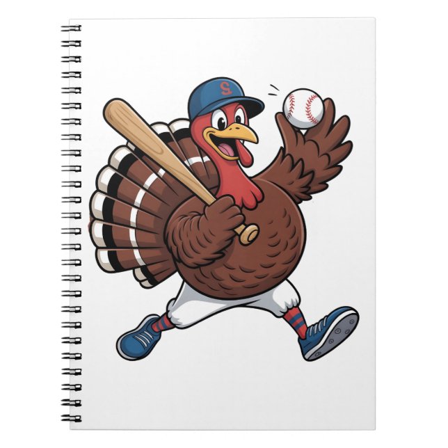 Türkei Batter Baseball Baseball Game Baseball Notizblock (Vorderseite)