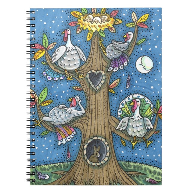 TÜRKEI-BAUM, ERNTEDANK-FUNNY GOBBLERS ROOSTING NOTIZBLOCK (Vorderseite)