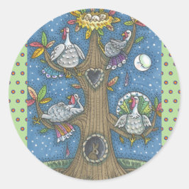 TÜRKEI-BAUM, ERNTEDANK-GOBBLERS-STICKER RUNDER AUFKLEBER